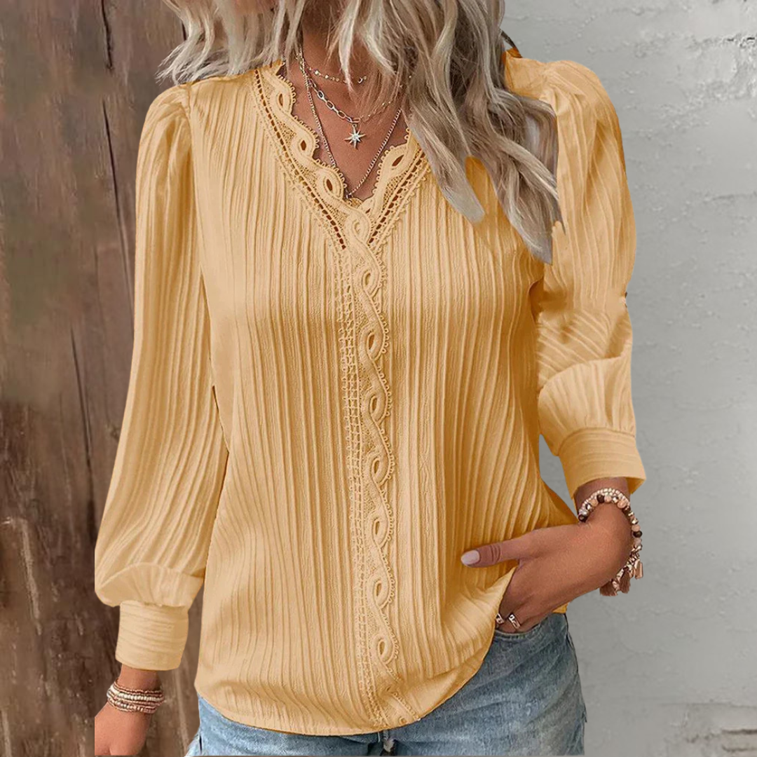 Vira™ | Blus med spetsdetaljer