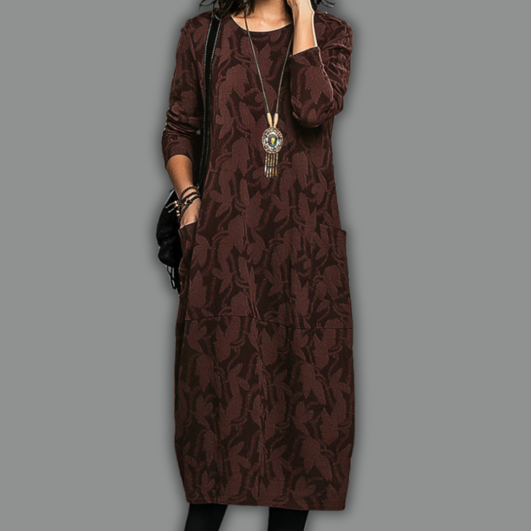 Ruth™ | Stilren Klänning med Rund Halsringning