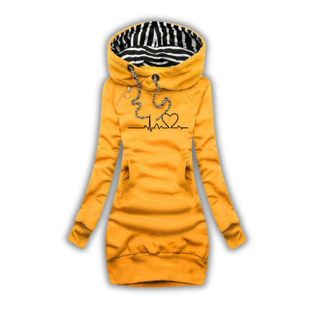 Fannie™ | Heartbeat Tryckt Tröjklänning