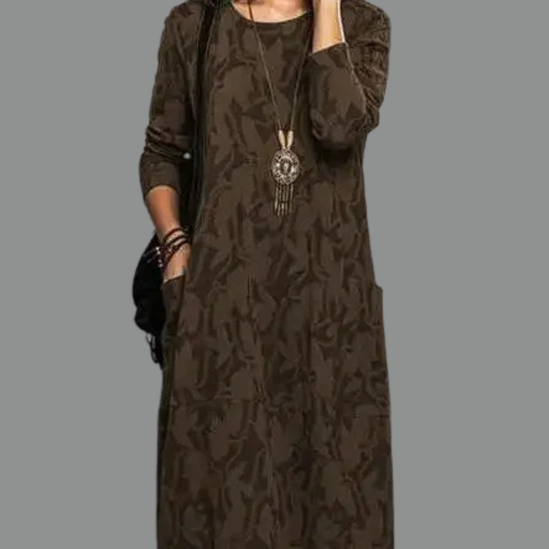 Ruth™ | Stilren Klänning med Rund Halsringning