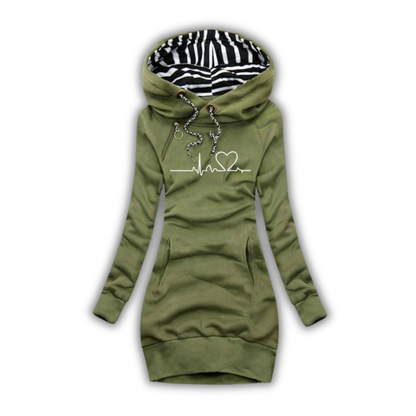 Fannie™ | Heartbeat Tryckt Tröjklänning