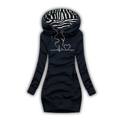 Fannie™ | Heartbeat Tryckt Tröjklänning